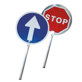 Balizamiento manual, paletas, bastón luminoso y banderas de señalización 3210 Paleta señalización Pase-Stop Aluminio