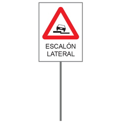 Piquetas, banderola quitamiedos, tubo naranja 400E Piqueta escalón lateral Placa 40x30cm Réflex N1