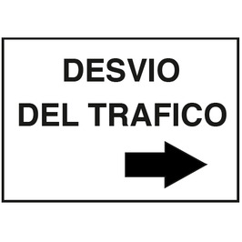 Carteleria variada  Cartel señalizador para desvío de tráfico, medidas 40x30