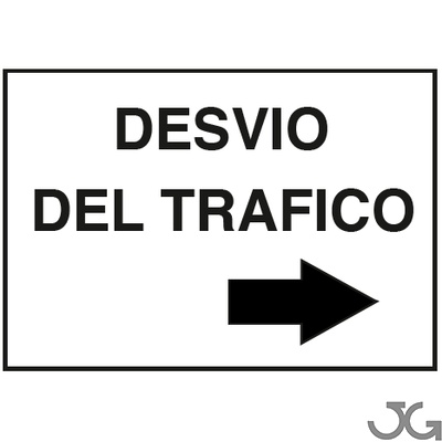 Cartel señalizador para desvíos de tráfico. Desvío de tráfico con flecha a la izquierda o flecha a la derecha. Cartel de 40x30cm.