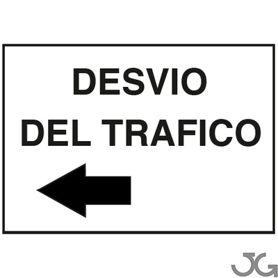 Cartel señalizador para desvíos de tráfico. Desvío de tráfico con flecha a la izquierda o flecha a la derecha. Cartel de 40x30cm.