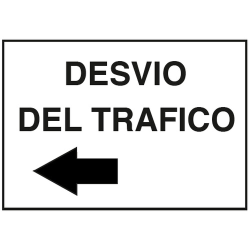 Cartel señalizador para desvíos de tráfico. Desvío de tráfico con flecha a la izquierda o flecha a la derecha. Cartel de 40x30cm.