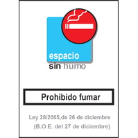 Carteleria variada 600 Cartel PVC Espacio sin humo, de medidas 21x29