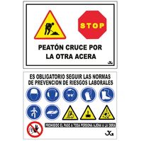 Cartelería para obras  Señales Horizontales Glasspack 70x50cm