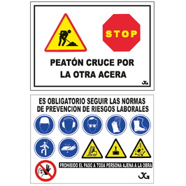 Cartelería para obras  Señales Horizontales Glasspack 70x50cm