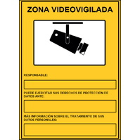 Carteleria variada  Cartel Zona videovigilada de 21x29cm