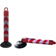Postes y cadenas de plástico, precaución suelo mojado 8008C Baliza H80 desmontable y abatible