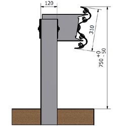 Barrera bionda 10010.49 ml de BMS poste tubular de 1,5m altura cada 4m, con separador, conector, tornillería y captafaro cada 8m