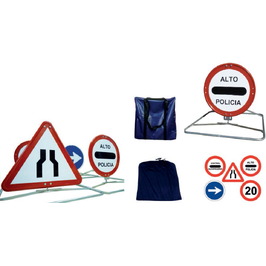 Equipamiento y material de señalizacion policial kit-policia Kit de señalizacion para control policial