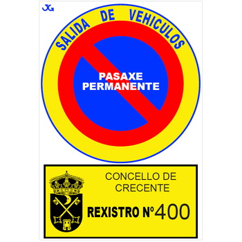 Placa vado permanente aluminio de 300x440x1mm