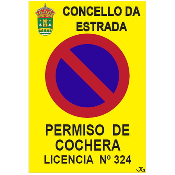 Placa vado permanente aluminio de 300x440x1mm
