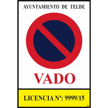 Placa vado permanente aluminio de 300x440x1mm