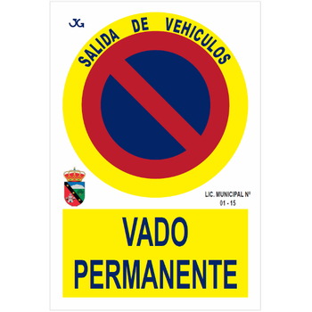 Placa vado permanente aluminio de 300x440x1mm