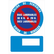 Placa vado permanente aluminio de 300x440x1mm