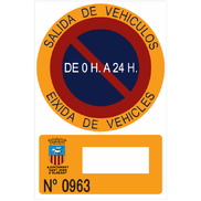 Placa vado permanente aluminio de 300x440x1mm