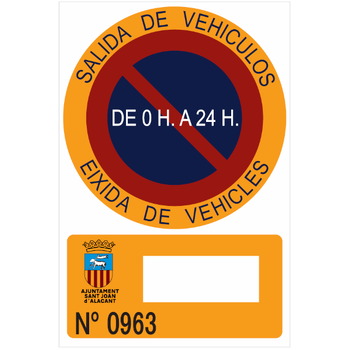 Placa vado permanente aluminio de 300x440x1mm