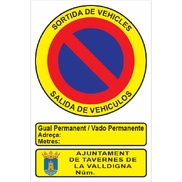 Placa vado permanente aluminio de 300x440x1mm