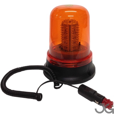 Rotativo LED naranja 12v. Señalización de emergencia para vehículos, tractores, mercancias peligrosas. Sistema de iluminación halógeno (luz giratoria) y sujeción de ventosa. Disponible en ámbar.