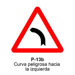P-13b Curva peligrosa hacia la izquierda