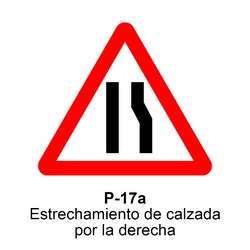 P-17a Estrechamiento de la calzada