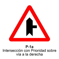 P-1a Intersección con prioridad a la derecha