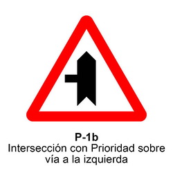 P-1b Intersección con prioridad sobre vía a la izquierda