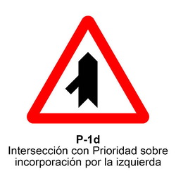 P-1d Intersección con prioridad sobre incorporación por la izquierda