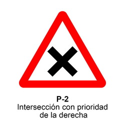 P-2 Intersección con prioridad a la derecha