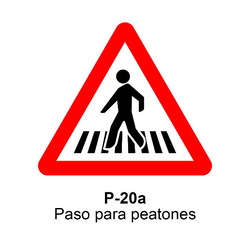P-20a Paso para peatones <p class="new_señal"> NUEVA </p>