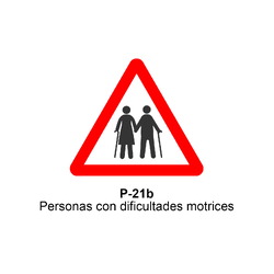 P-21b Personas con dificultades motrices <p class="new_señal"> NUEVA </p> Señales DEFINITIVAS (fondo blanco)