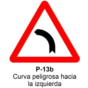 P-13b Curva peligrosa hacia la izquierda