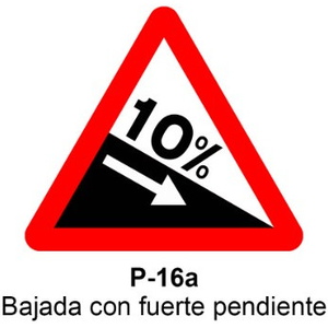 P-16a Bajada con fuerte pendiente