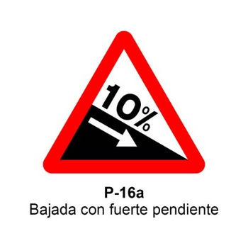 P-16a Bajada con fuerte pendiente