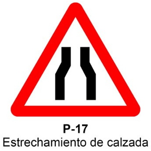 P-17 Estrechamiento de la calzada