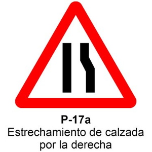 P-17a Estrechamiento de la calzada