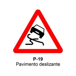 P-19 Pavimento deslizante Señales DEFINITIVAS (fondo blanco)