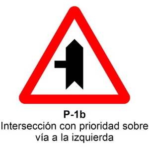 P-1B Intersección con prioridad sobre vía a la izquierda