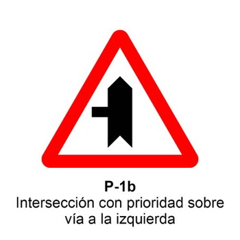 P-1B Intersección con prioridad sobre vía a la izquierda