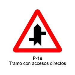 P-1E Tramo con accesos directos <p class="new_señal"> NUEVA </p> Señales DEFINITIVAS (fondo blanco)