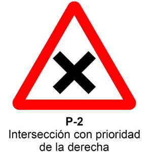P-2 Intersección con prioridad a la derecha