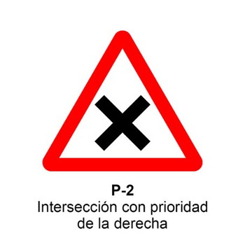 P-2 Intersección con prioridad a la derecha