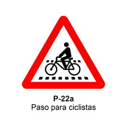 P-22a Paso para Ciclistas <p class="new_señal"> NUEVA </p> Señales DEFINITIVAS (fondo blanco)