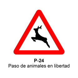 P-24 Paso de animales en libertad Señales DEFINITIVAS (fondo blanco)