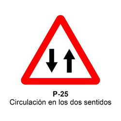 P-25 Circulación en los dos sentidos Señales DEFINITIVAS (fondo blanco)