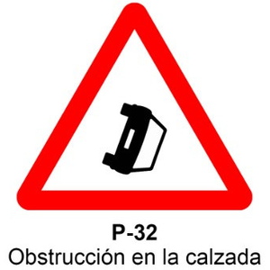 P-32 Obstrucción en la calzada