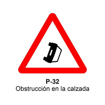 P-32 Obstrucción en la calzada