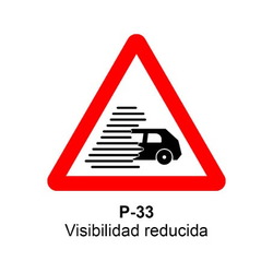 P-33 Visibilidad reducida <p class="new_señal"> NUEVA </p> Señales DEFINITIVAS (fondo blanco)