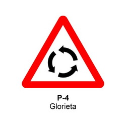 P-4 Intersección con circulación giratoria Señales DEFINITIVAS (fondo blanco)