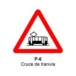 P-6 Cruce de tranvía Señales DEFINITIVAS (fondo blanco)
