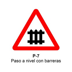 P-7 Paso a nivel con barreras Señales DEFINITIVAS (fondo blanco)